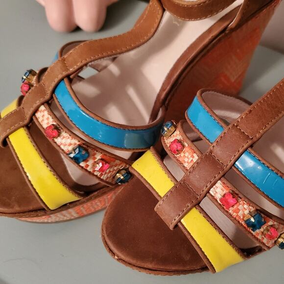 ALDO woman's colorful platform wedge sandal size 8.5 US/ 39 EUR - Picture 6 of 6